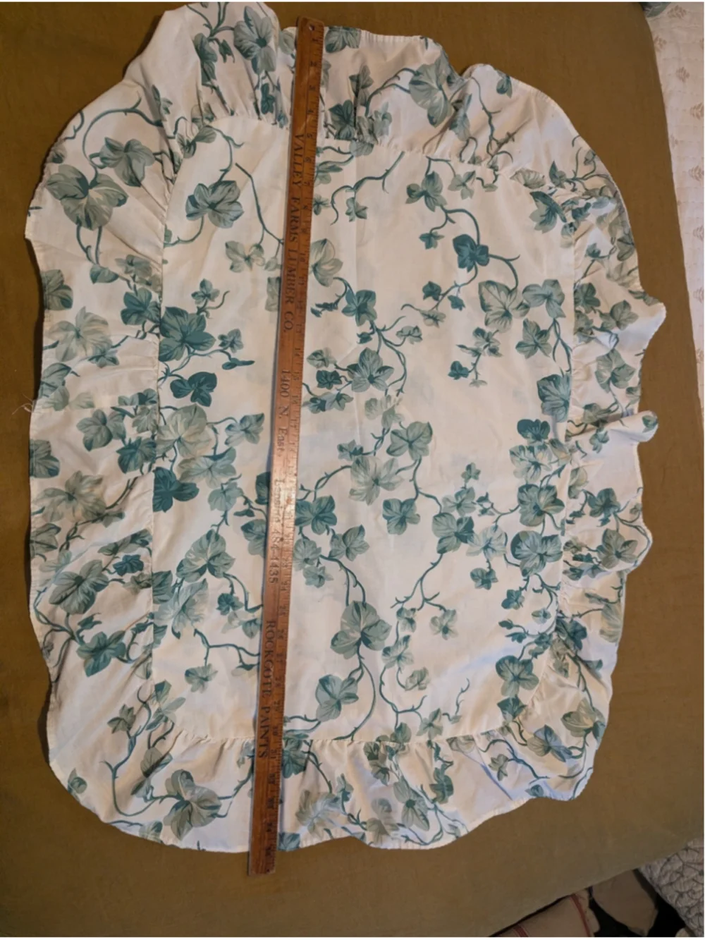 vintage ruffle sham ivy pattern set